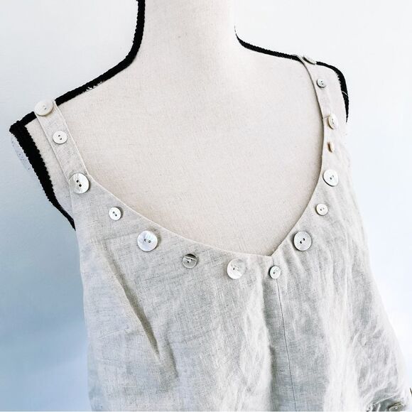 Staud Linen Tank Vittoria Button Trim - Picture 4 of 10